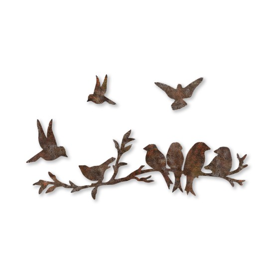 Wallxpert Decorative Metal Wall Accessory Rusty Birds 2 Antiquation