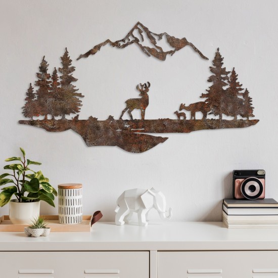 Decorative Metal Wall Accessory Rusty Landscape 1 Antiquation Wallxpert Decorative Metal Wall Accessory Rusty Landscape 1 Antiquation
