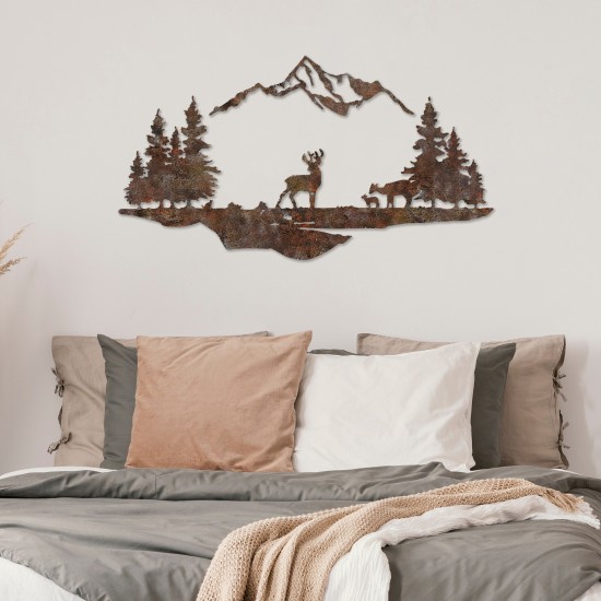 Decorative Metal Wall Accessory Rusty Landscape 1 Antiquation Wallxpert Decorative Metal Wall Accessory Rusty Landscape 1 Antiquation