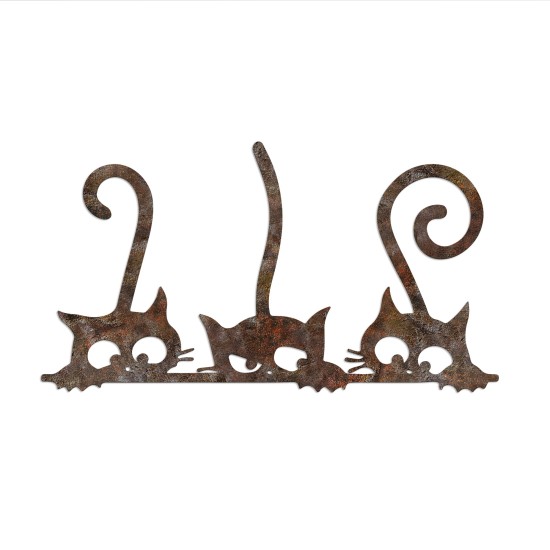 Wallxpert Decorative Metal Wall Accessory Rusty Cats 1 Antiquation