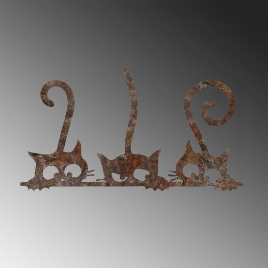 Wallxpert Decorative Metal Wall Accessory Rusty Cats 1 Antiquation