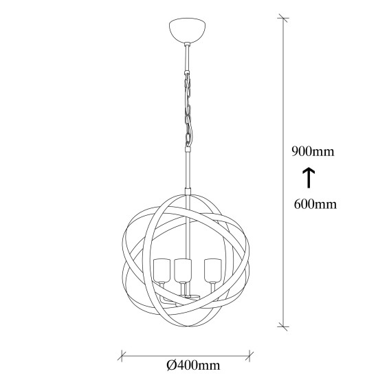 Opviq Chandelier Gezegen - 4843 Gold
Black
