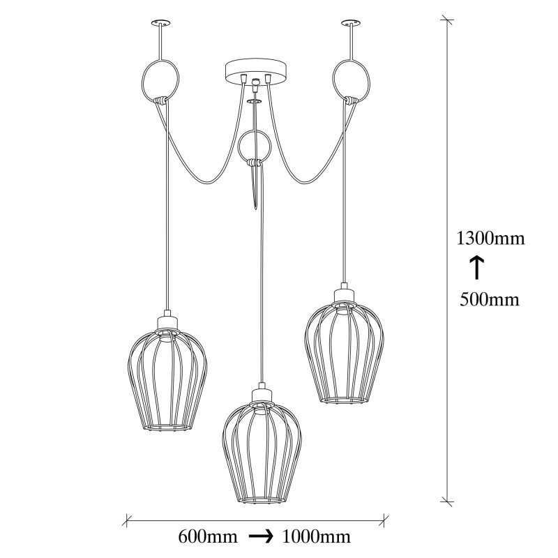 Chandelier Tel - 6686 Black