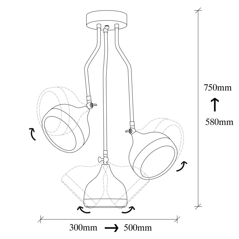 Opviq Chandelier Yıldo - 6891 Black
Copper