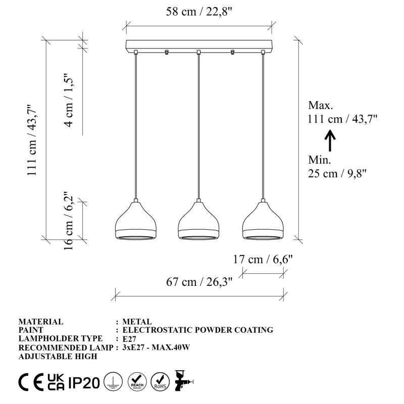 Chandelier Yildo - M-6880 White
