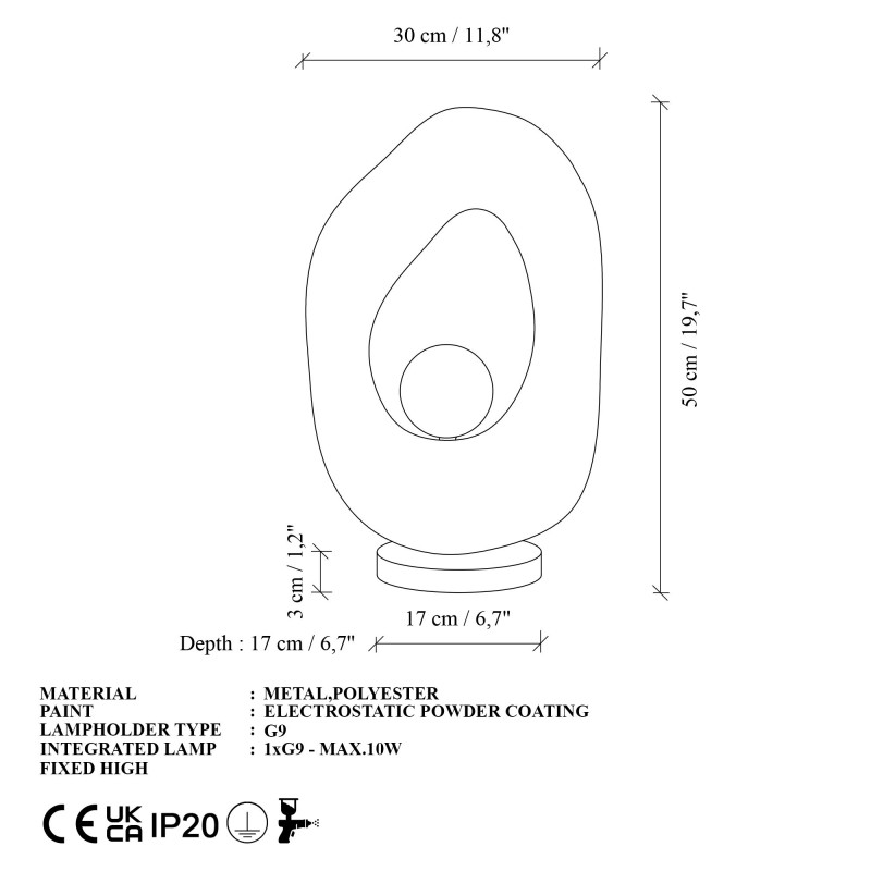 Table Lamp Vaslı-Nua White
