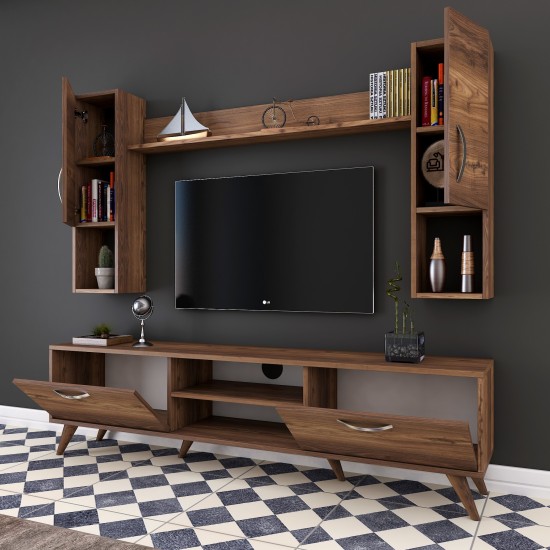 Σύνθεση Τηλεόρασης - 170x35x48,5εκ M27 - 284 - Χρώμα Καρυδί Σύνθεση Τηλεόρασης - 170x35x48,5εκ M27 - 284 - Χρώμα Καρυδί