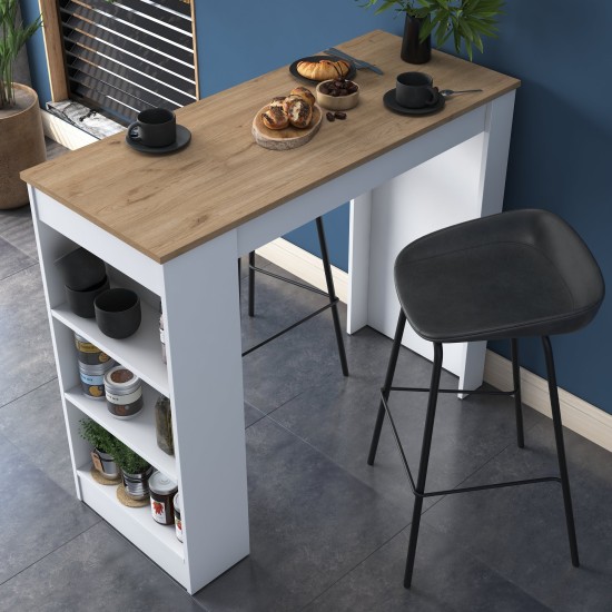 Τραπέζι Σταντ Τραπεζαρίας  JA103 - 2345 - 120x50x100εκ - Χρώμα Καρυδί Λευκό