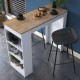 Τραπέζι Σταντ Τραπεζαρίας  JA103 - 2345 - 120x50x100εκ - Χρώμα Καρυδί Λευκό