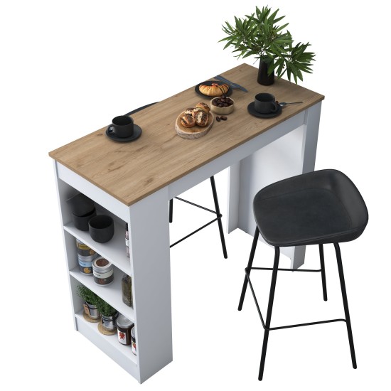 Τραπέζι Σταντ Τραπεζαρίας  JA103 - 2345 - 120x50x100εκ - Χρώμα Καρυδί Λευκό