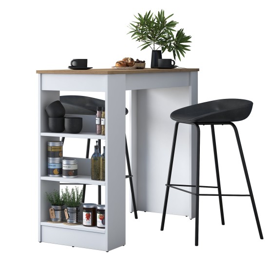 Τραπέζι Σταντ Τραπεζαρίας  JA103 - 2345 - 120x50x100εκ - Χρώμα Καρυδί Λευκό