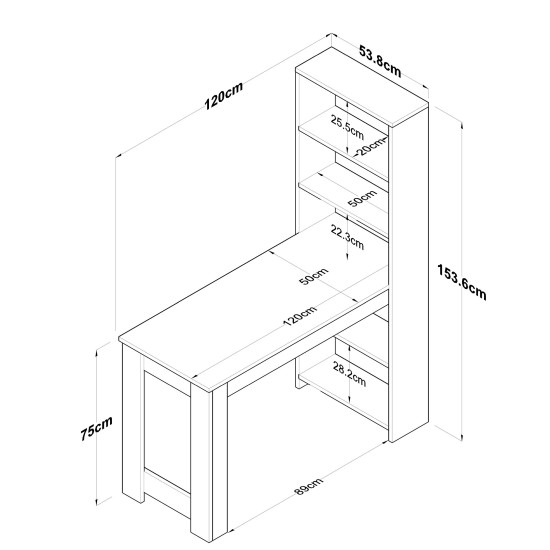 Study Desk HA106 - 2493 White
Walnut