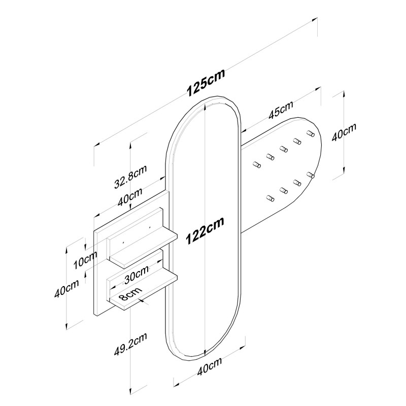 Hall Stand P3 - 2445 White
Walnut