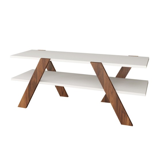 Έπιπλο Τηλεόρασης Basic 120x33,1x45εκ  - Καρυδί Λευκό