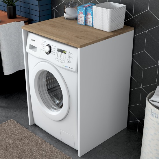 ντουλάπι Πλυντηρίου - KD103 - 2341 - Λευκό & Καρυδί - 65x30x91,8εκ
