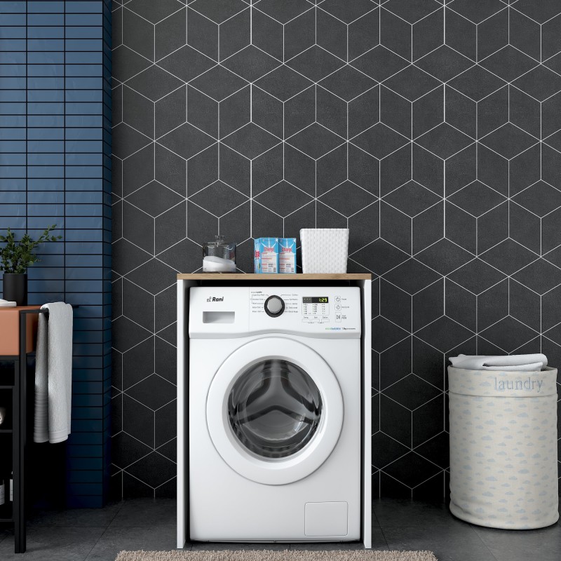 ντουλάπι Πλυντηρίου - KD103 - 2341 - Λευκό & Καρυδί - 65x30x91,8εκ