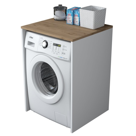 ντουλάπι Πλυντηρίου - KD103 - 2341 - Λευκό & Καρυδί - 65x30x91,8εκ