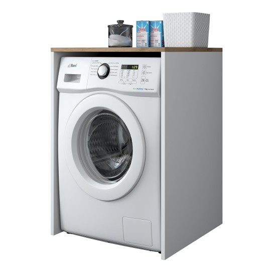 ντουλάπι Πλυντηρίου - KD103 - 2341 - Λευκό & Καρυδί - 65x30x91,8εκ