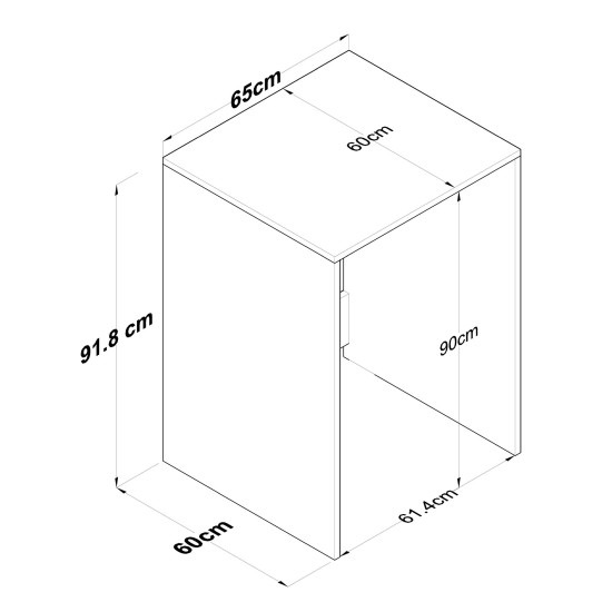 ντουλάπι Πλυντηρίου - KD103 - 2341 - Λευκό & Καρυδί - 65x30x91,8εκ