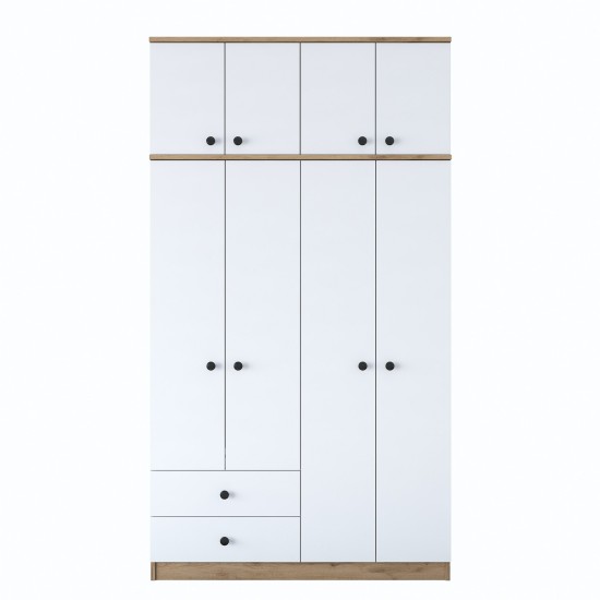Ντουλάπα Ρούχων BA121 - 2696 - Χρώμα Λευκό -120x42.5x216.8εκ Ντουλάπα Ρούχων BA121 - 2696 - Χρώμα Λευκό -120x42.5x216.8εκ