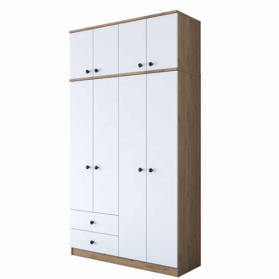 Ντουλάπα Ρούχων BA121 - 2696 - Χρώμα Λευκό -120x42.5x216.8εκ Ντουλάπα Ρούχων BA121 - 2696 - Χρώμα Λευκό -120x42.5x216.8εκ