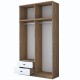 Ντουλάπα Ρούχων BA121 - 2696 - Χρώμα Λευκό -120x42.5x216.8εκ Ντουλάπα Ρούχων BA121 - 2696 - Χρώμα Λευκό -120x42.5x216.8εκ