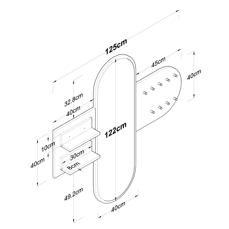 Hall Stand P3 - 1769 White
