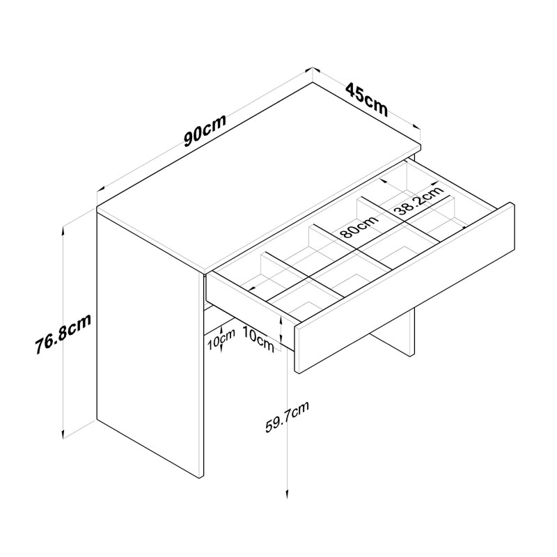 Τουαλέτα Κρεβατοκάμαρας - Table Bj104 - Χρώμα Λευκό
