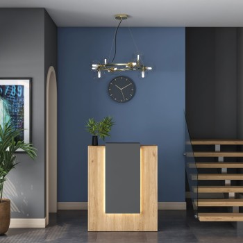 Ρεσεψιόν - MA101 - 3859 - Χρώμα Ανθρακί Καρυδί