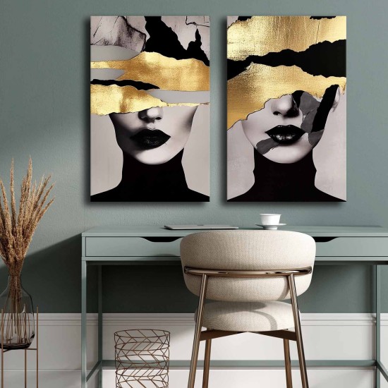 Decorative Canvas Painting (2 Pieces) 2P4570GSC-019 Multicolor Decorative Canvas Painting (2 Pieces) 2P4570GSC-019 Multicolor