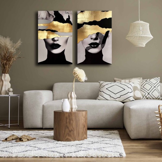 Decorative Canvas Painting (2 Pieces) 2P4570GSC-019 Multicolor Decorative Canvas Painting (2 Pieces) 2P4570GSC-019 Multicolor