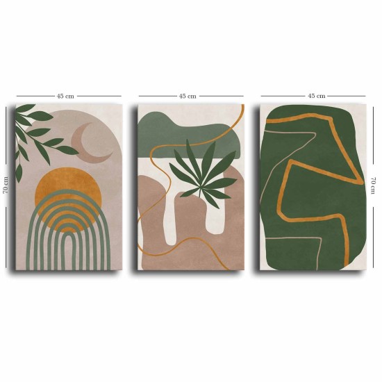 Decorative Canvas Painting (3 Pieces) 3P4570GSC-005 Multicolor