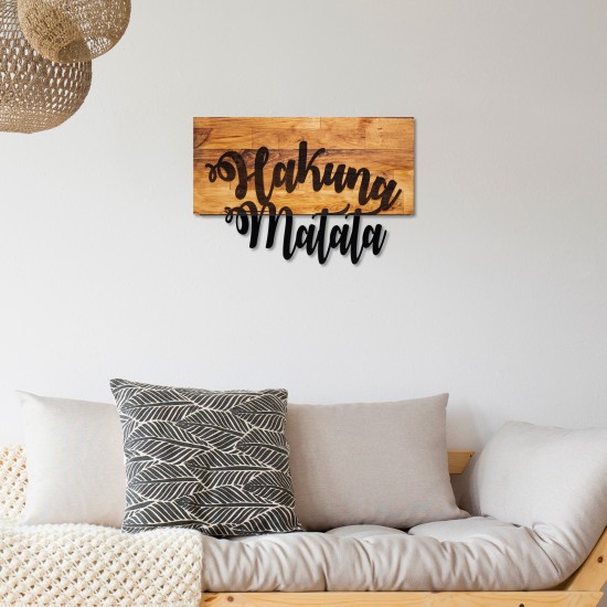 Decorative Wooden Wall Accessory Hakuna Matata Walnut
Black Decorative Wooden Wall Accessory Hakuna Matata Walnut
Black