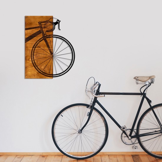 Decorative Wooden Wall Accessory Bisiklet Walnut
Black