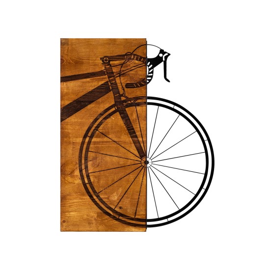Decorative Wooden Wall Accessory Bisiklet Walnut
Black