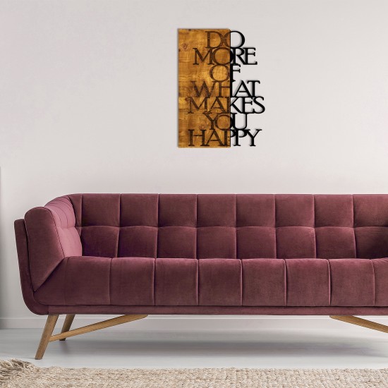 Wallxpert Decorative Wooden Wall Accessory Do More Of What Makes You Happy Walnut
Black