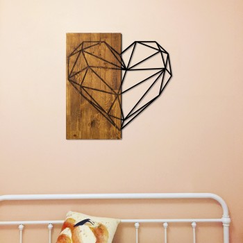Decorative Wooden Wall Accessory Heart Walnut
Black