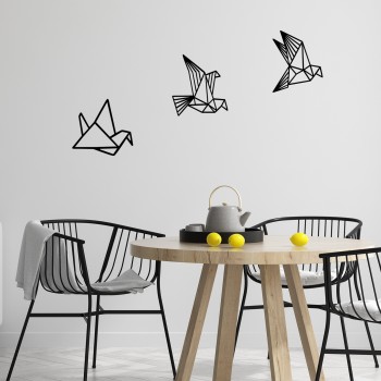 Decorative Wooden Wall Accessory Oragami Black