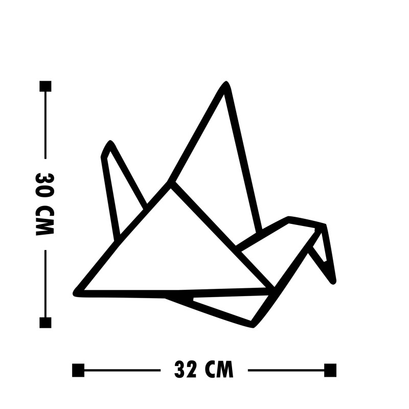 Wallxpert Decorative Wooden Wall Accessory Oragami Black