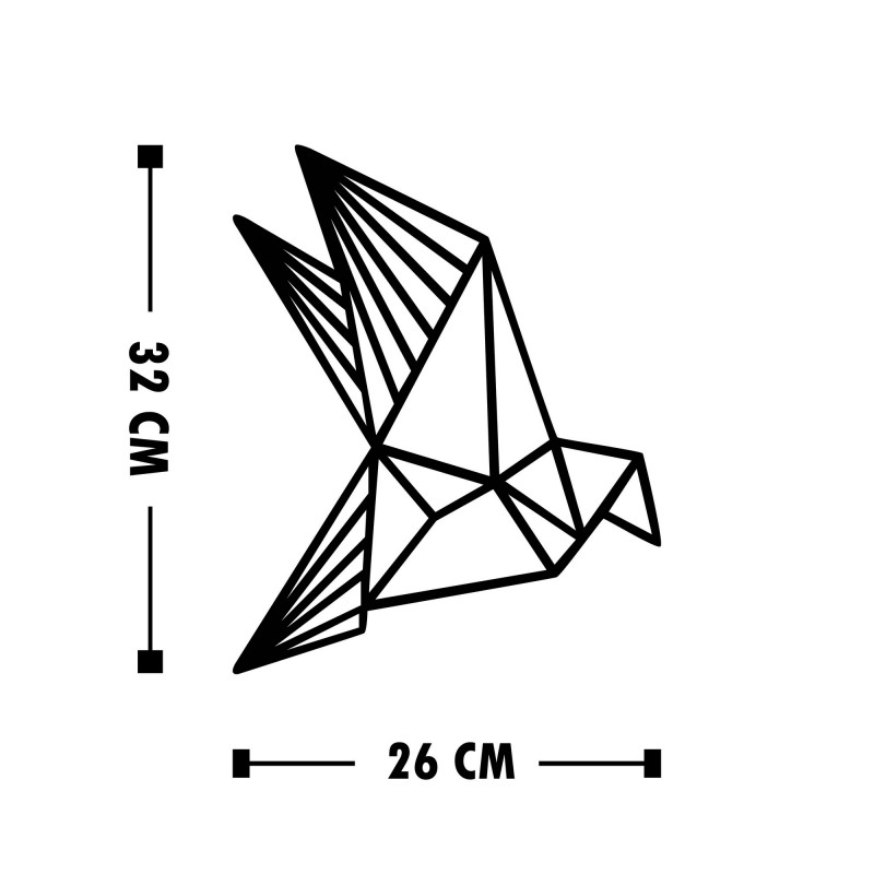 Wallxpert Decorative Wooden Wall Accessory Oragami Black