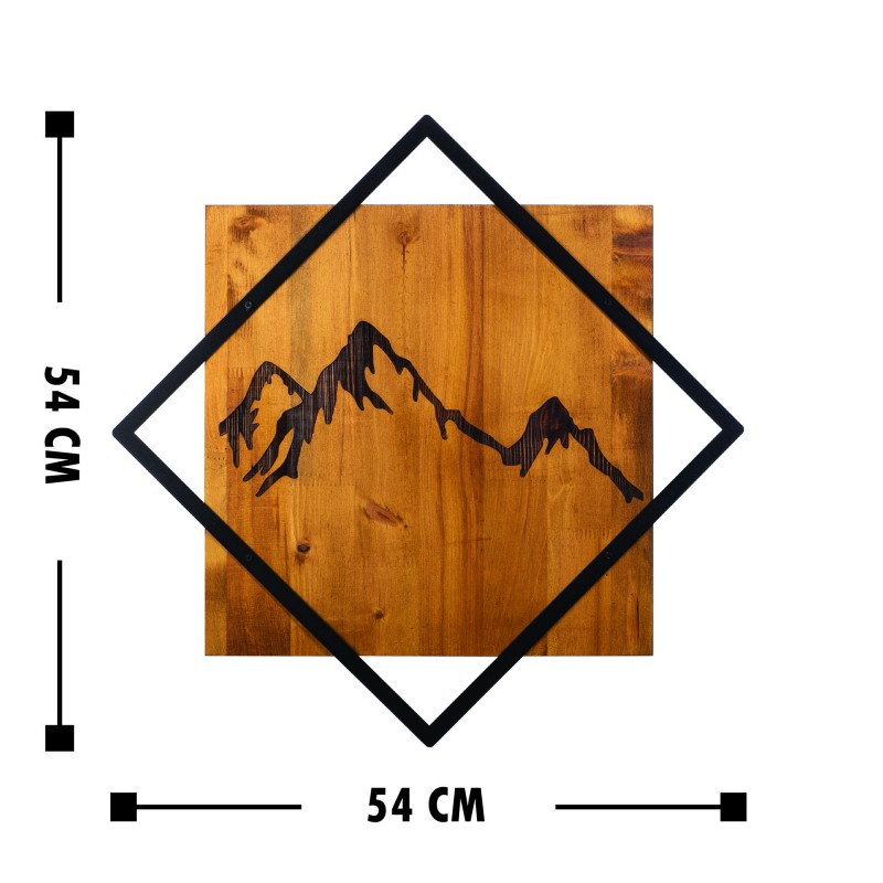 Wallxpert Decorative Wooden Wall Accessory Mountain 2 Walnut
Black