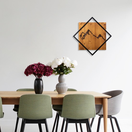 Wallxpert Decorative Wooden Wall Accessory Mountain 2 Walnut
Black