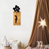 Wallxpert Decorative Wooden Wall Accessory Chıld And Balloons Black