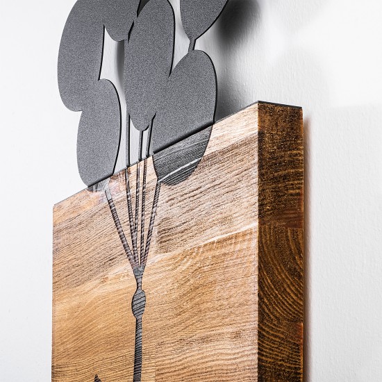 Decorative Wooden Wall Accessory Chıld And Balloons Black Wallxpert Decorative Wooden Wall Accessory Chıld And Balloons Black