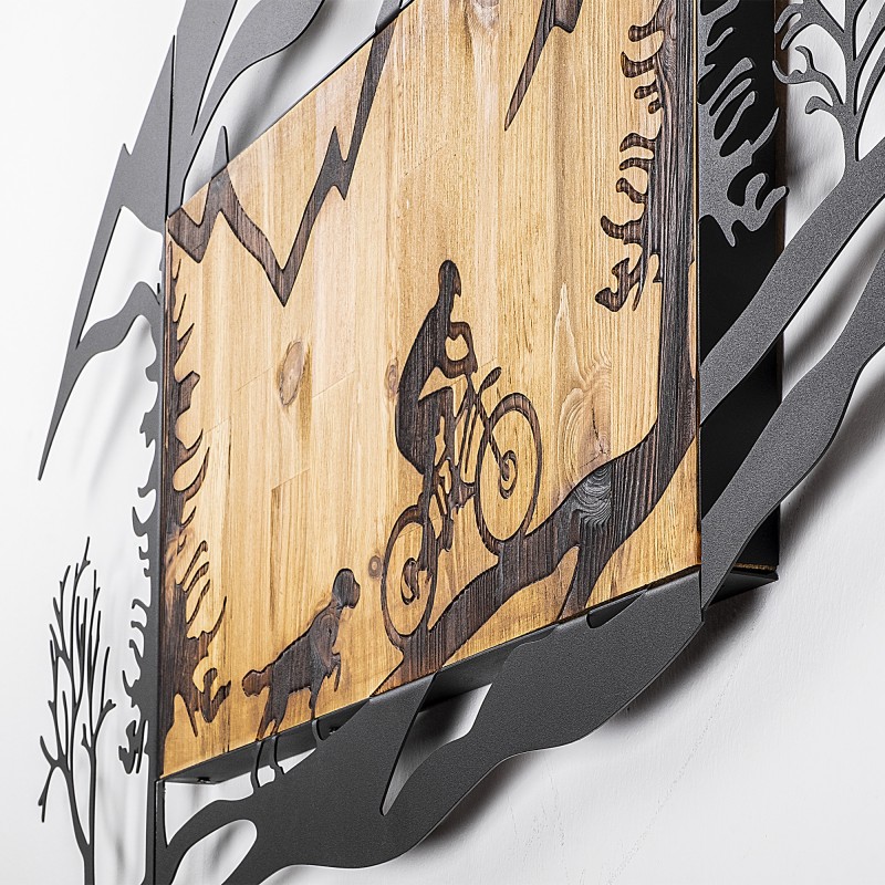 Wallxpert Decorative Wooden Wall Accessory Bicycle Riding in Nature 1 Walnut
Black
