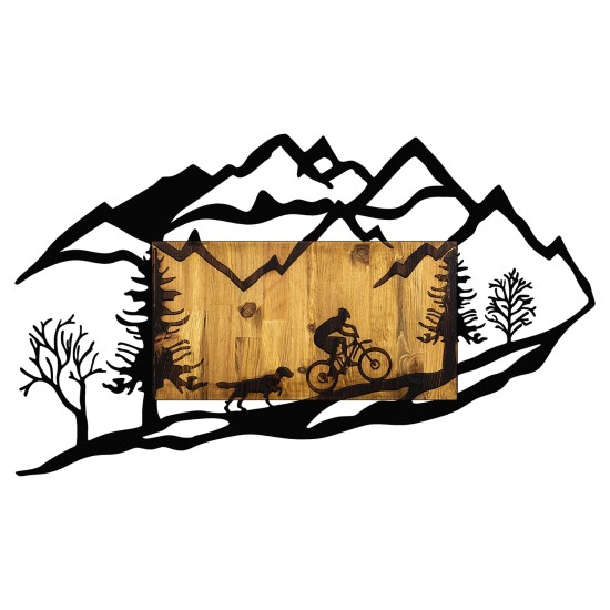 Wallxpert Decorative Wooden Wall Accessory Bicycle Riding in Nature 1 Walnut
Black