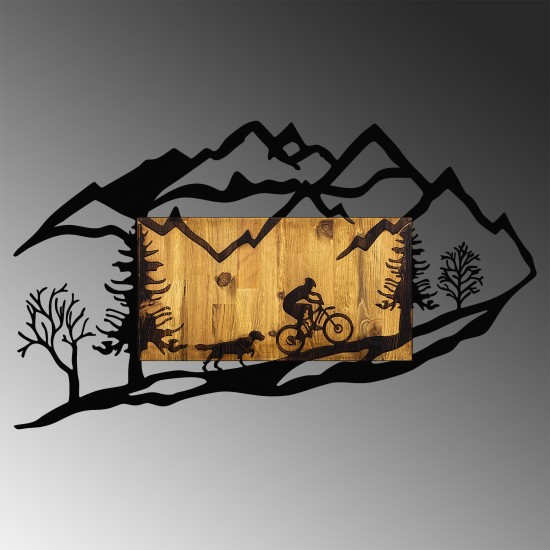 Wallxpert Decorative Wooden Wall Accessory Bicycle Riding in Nature 1 Walnut
Black