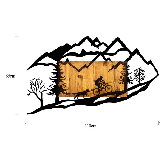 Wallxpert Decorative Wooden Wall Accessory Bicycle Riding in Nature 1 Walnut
Black