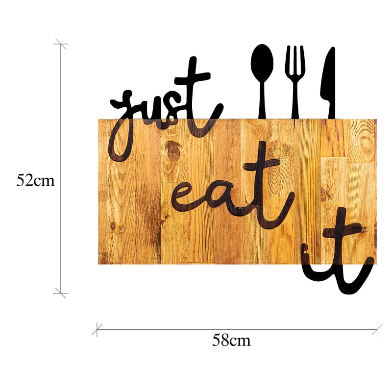 Decorative Wooden Wall Accessory Just Eat It Walnut
Black
