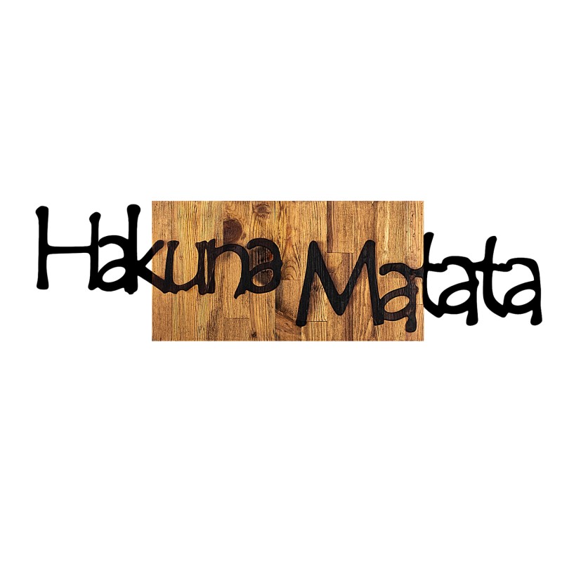 Wallxpert Decorative Wooden Wall Accessory Hakuna Matata 4 Black
Light Walnut